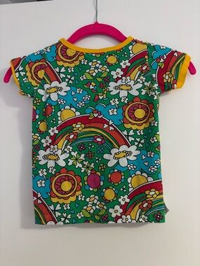 Kids Rainbow Floral Tee - Green Multi